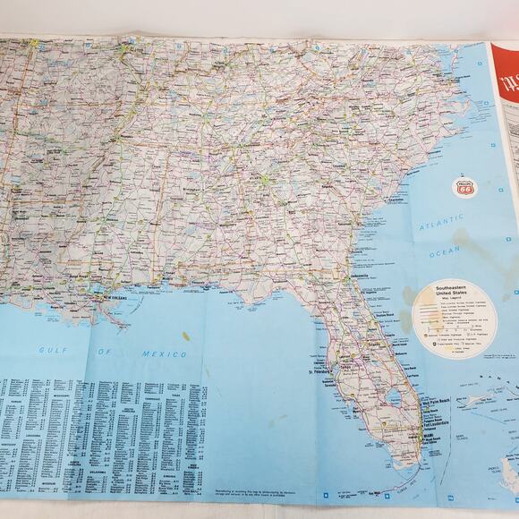 Rand McNally Lithographed Eastern US Phillips 66 Patroleum Road Map Vtg 24 x 18" - Picture 9 of 13